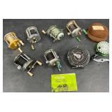 8 Vintage Fishing Reels - Pflueger, Shakespeare +