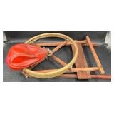 Vintage Leather Boxing Speed Bag w Wall Mount