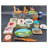 Vntg Canadian Travel Souvenirs - Wooden Knife+