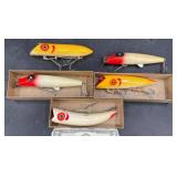 5 Vntg Salmon Plug Fishing Lures - Nelson, Martin