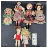 6 Vintage Souvenir Costume Dolls - Playmates+