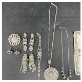 Vintage Rhinestone Necklaces & Earrings