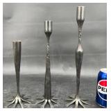Brutalist Metalï¿½Candlestick Trio