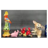 Vintage Ceramic Figurines - Birds, Rabbit & Fish