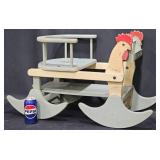 Vntg Mengel Rock-A-Tot Wooden Rooster Rocker