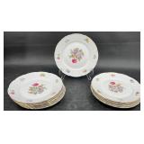 12 Vintage Europa Bouquet Czech Dessert Plates