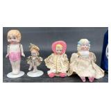 4 Vintage Porcelain Dolls - German & Japan