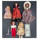 5 Vintage Dollsï¿½ Nancy Ann Storybook, Vogue Ginny