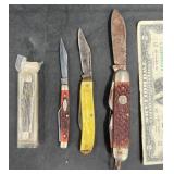 4 Vintage Pocket Knives - Schrade, Colonial +