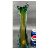Vintage Hand-Blown Swung Art Glass Vase