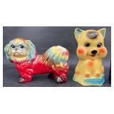 2 Vintage Chalkware Banks - Dog & Pig