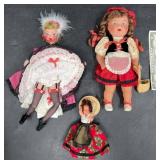 3 Vintage Dolls - French Cancan, Paris France +