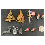 Holiday & Patriotic Brooches Pins & Earrings