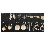 7 Pairs Earrings - Sterling, Brenda Gingles +