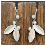 Vintage Artisan Sterling Silver B Solomon Earrings