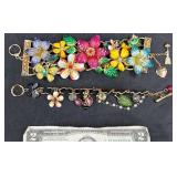2 Betsey Johnson Multicolor Floral Bracelets