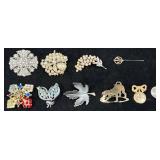 9 Fashion Pins - Trifari, Wild Bryde +