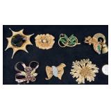 7 Vintage Fashion Brooches Pins - Sarah Coventry +