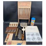 Vintage Household Items & Collectibles- Washboard+