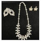 Rhinestone Necklace & Earrings