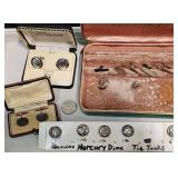 Cufflinks & Tie Tacks Lot - Vintage Mercury Dimes+