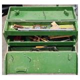Handmade Vintage Wooden Carpenter Box w Tools