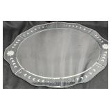 Etched Glass Vanity Mirror w Floral Design