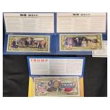 3 Trump $2 Bills w  Packaging, 45th President