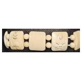 Alaskan Carved Bone Bracelet w Beads & Faces