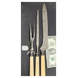1886 Carving Set w French Ivory Handles & Steel