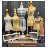 Decorative Dress Forms w Jewelry Box & Stands