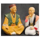Pair Vintage Japanese Hakata Clay Figurines