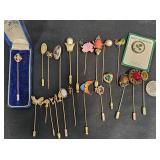 22 Hat Stick Pins & Genuine Shamrock Pin
