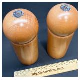 Vntg Nissen Denmark Wooden Salt & Pepper Mills