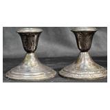 2 Gorham Sterling Candleholders w Weighted Base