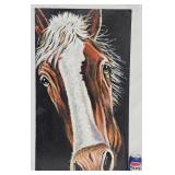 Original Horse Portrait Painting by Blue Bond