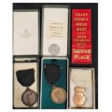1920s Literary Medals w Ribbon & Cases from Oregon