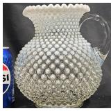 Vintage Fenton Moonstone Hobnail Glass Pitcher