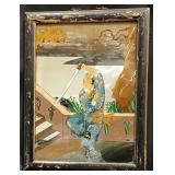 Japanese Mongol Sword Dancer Mirror Painting