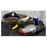 2 Wood Carved & Painted Decoys Canada Goose +