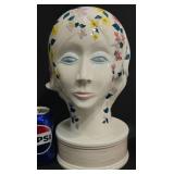 Vintage Coop Ceramic Lady Head Hat Wig Stand