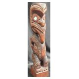 Hand-Carved New Zealand Maori Tiki Statue