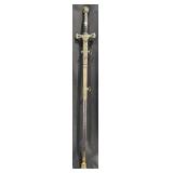 Ornate Masonic Knights Templar Sword w Scabbard