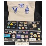 6 Display Cases of Assorted Kiwanis Pins