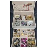 Jewelry Box w Assorted Beaded & Fashion Jewelry