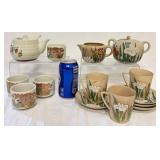 2 Japanese Tea Sets w Floral Motifs