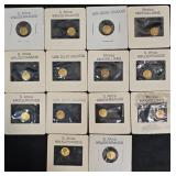 14 Mini Gold Coins - Krugerrands, St. Gaudens +