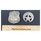 2 Vintage Metal Police Detective Badges