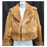 Vntg Apropros Fox Fur Jacket w Satin Lining Sz M