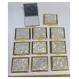 11 Vintage Lucite Confetti Compact Mirrors